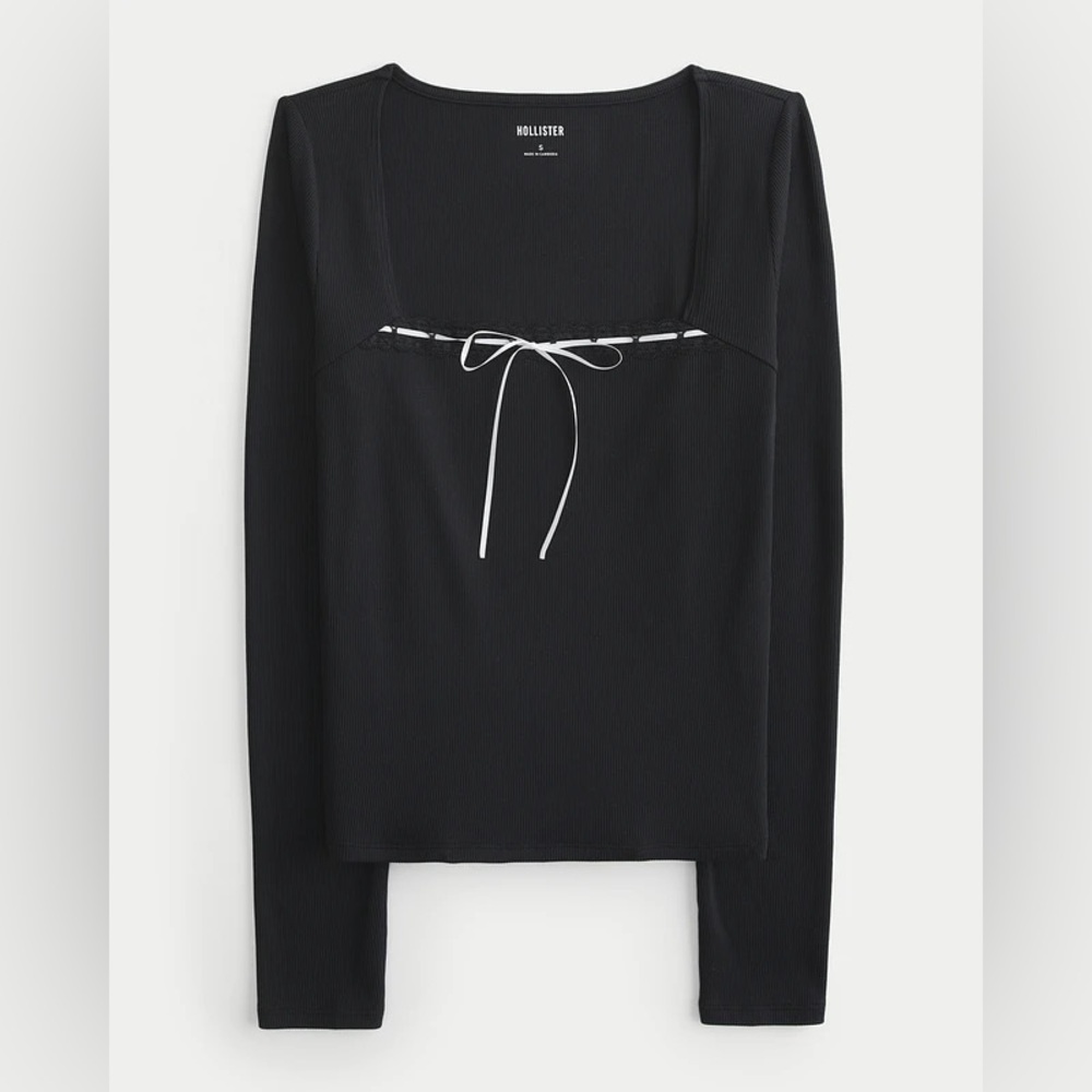 Hollister Lace Trim Square-Neck Top
